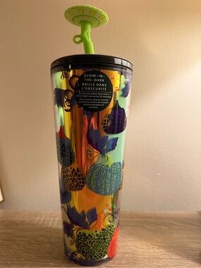Starbucks Halloween 2024 UFO Glow In The Dark Tumbler 24oz with Straw Topper